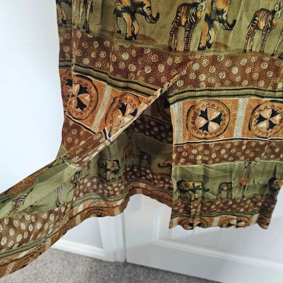 Vintage Y2K Stonebridge Skirt Womens Size 18W Brown Safari Animal Giraffe Zebra - Picture 8 of 11